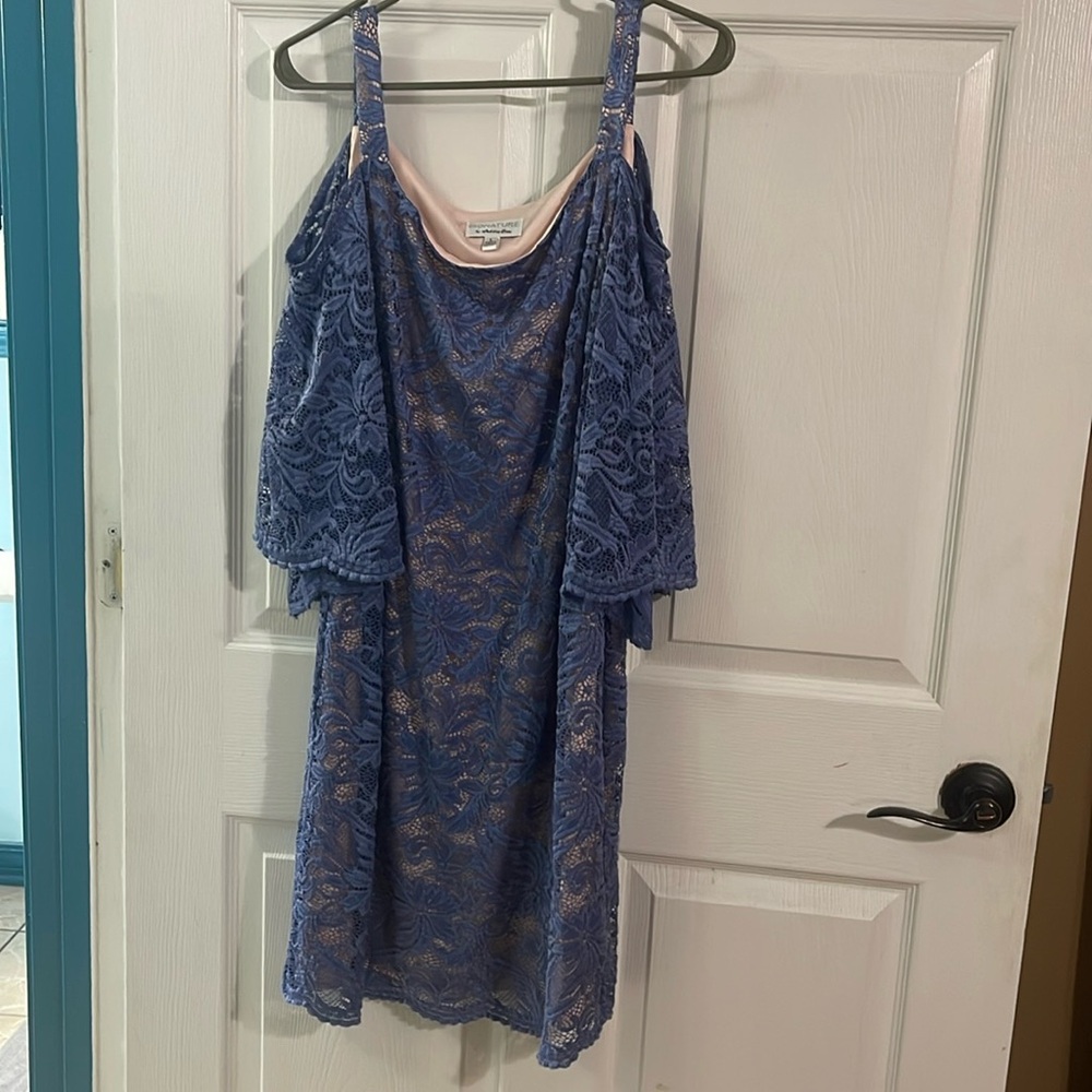 Vintage purple lace dress with light pink slip underneath